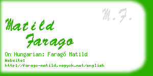 matild farago business card
